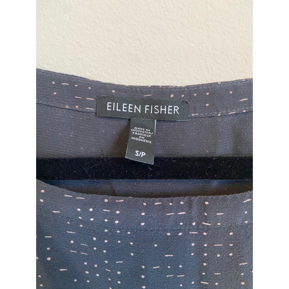 Eileen Fisher Gray Dot Print Shift Dress Size Small - Picture 2 of 8